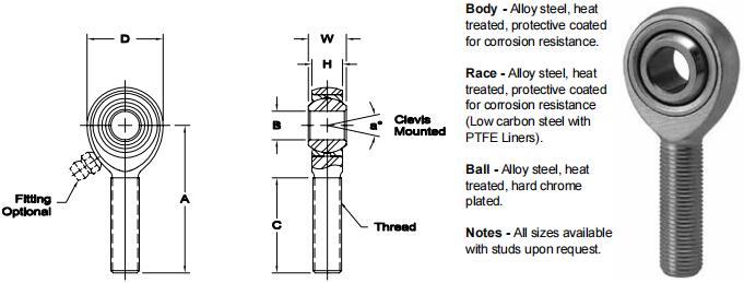 AURORAAM-16關(guān)節(jié)軸承圖紙
