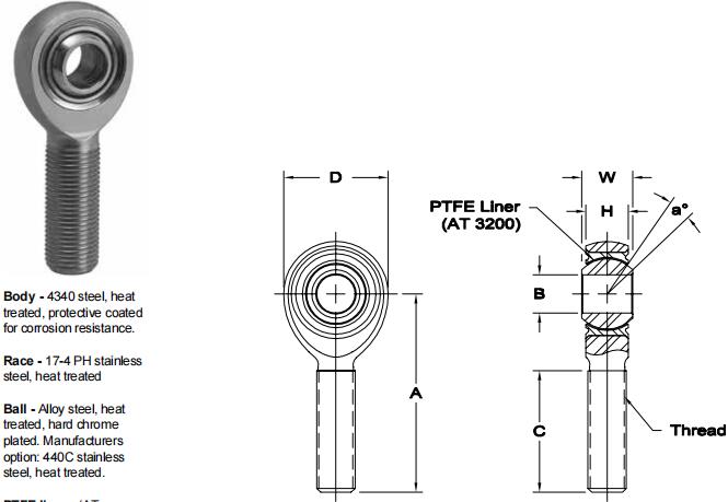 AURORAPRXM-8T 關(guān)節(jié)軸承圖紙