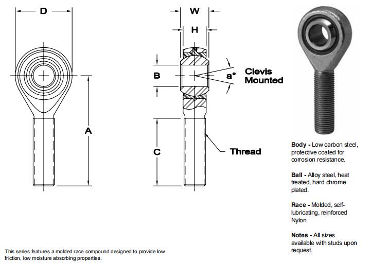 AURORASPM-3關(guān)節(jié)軸承圖紙