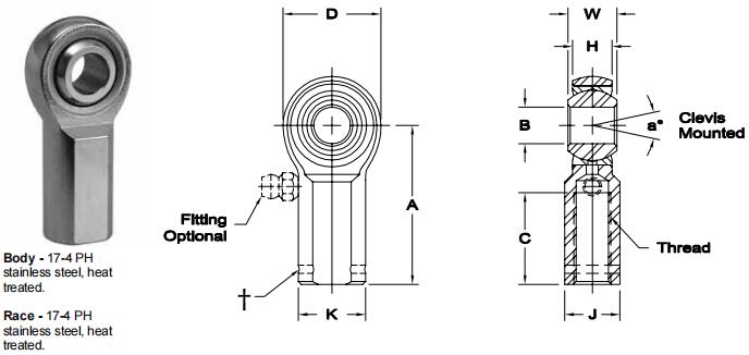 AURORASG-16E關(guān)節(jié)軸承圖紙