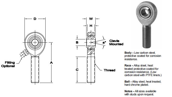 AURORAXM-7關(guān)節(jié)軸承圖紙